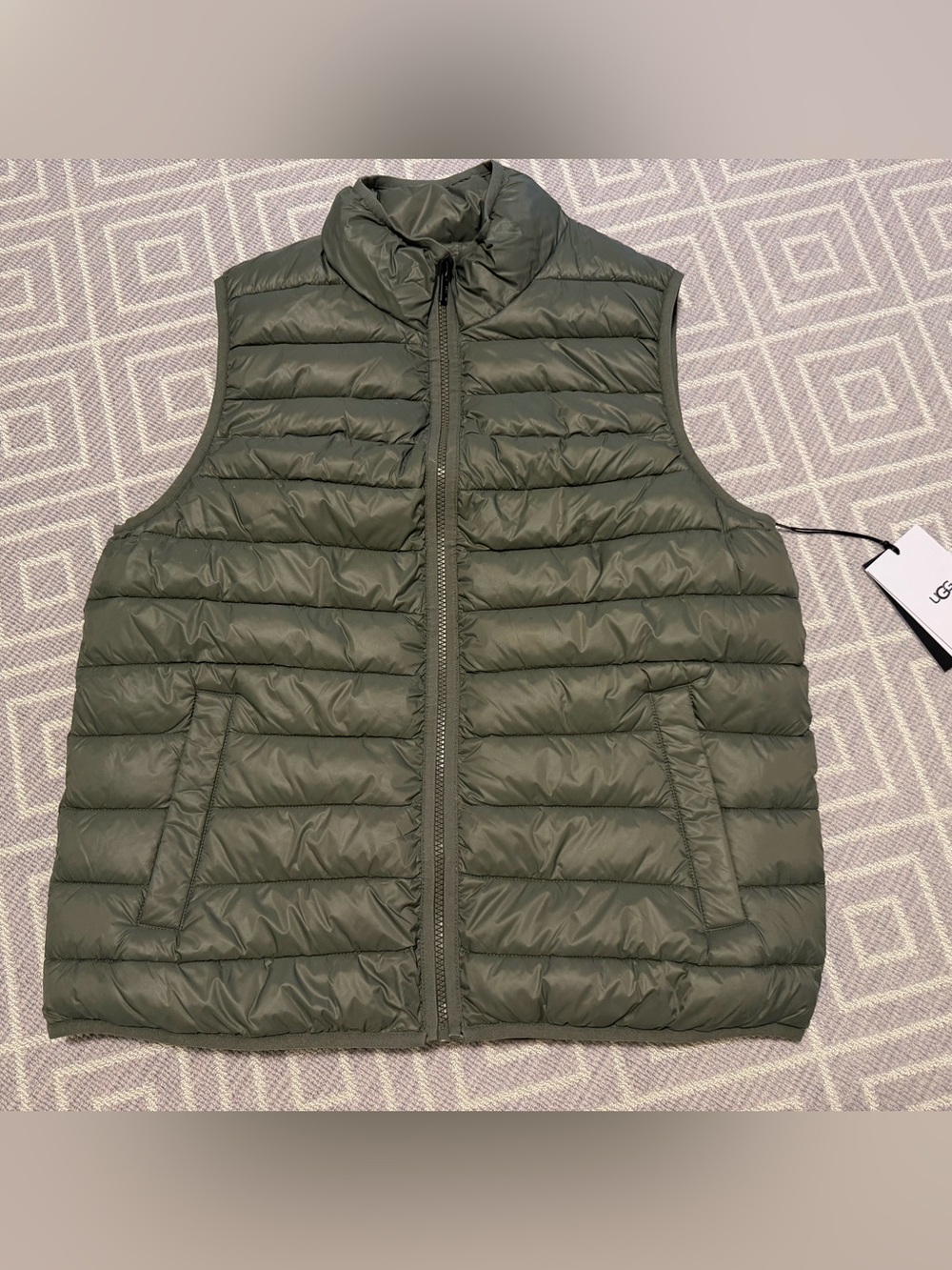 UGG Olive Green Quilted Puffer Vest…women’s Size M